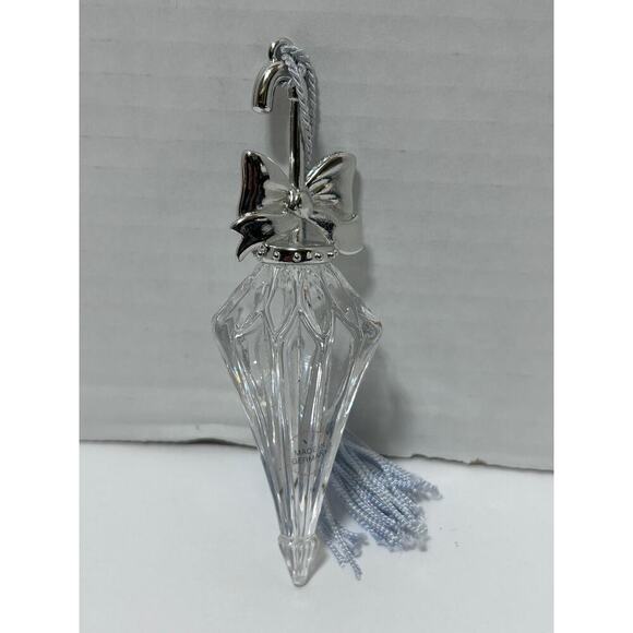 VTG Lenox Pave Jewels Parasol Lead Crystal Christmas Ornament Silver Blue Bling - Picture 4 of 6